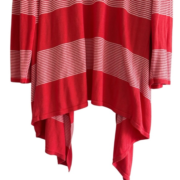 Kim Rogers Open Front Cardigan Size XL Striped Waterfall Casual - Picture 7 of 16